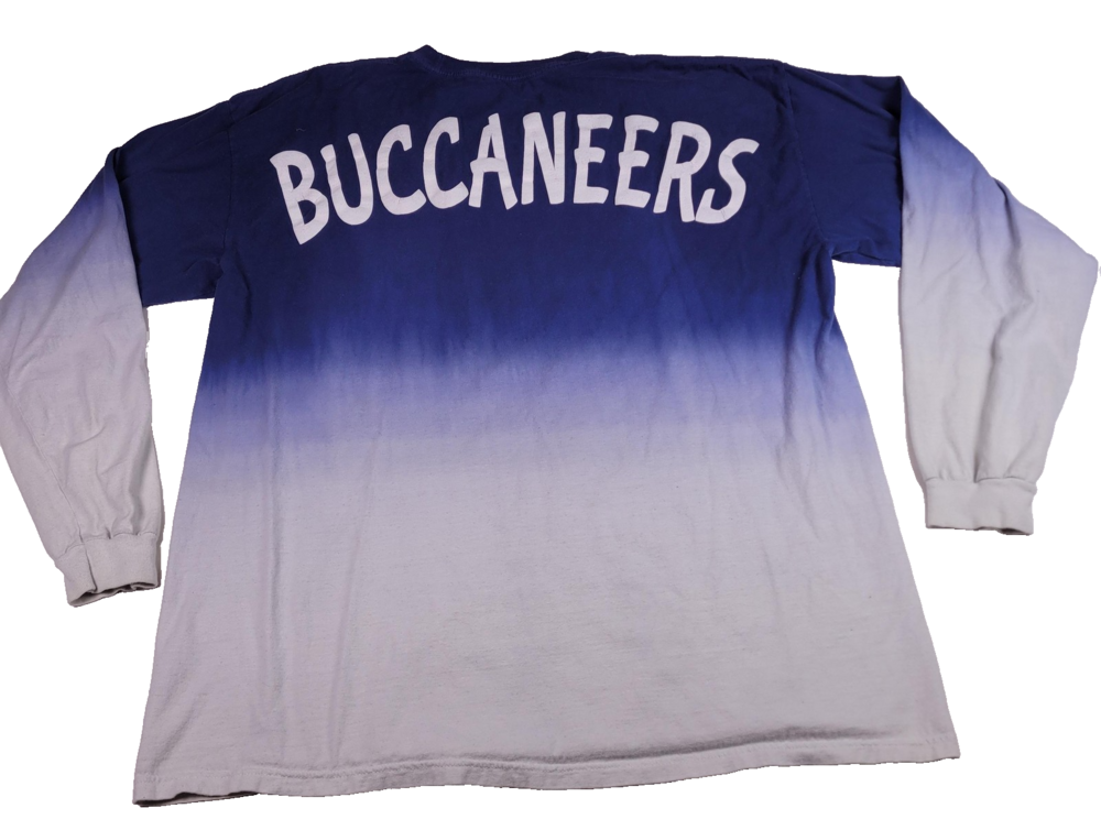 Buccaneers Shirt Mens XL Blue Ombre Long Sleeve T-Shirt College Football Spirit